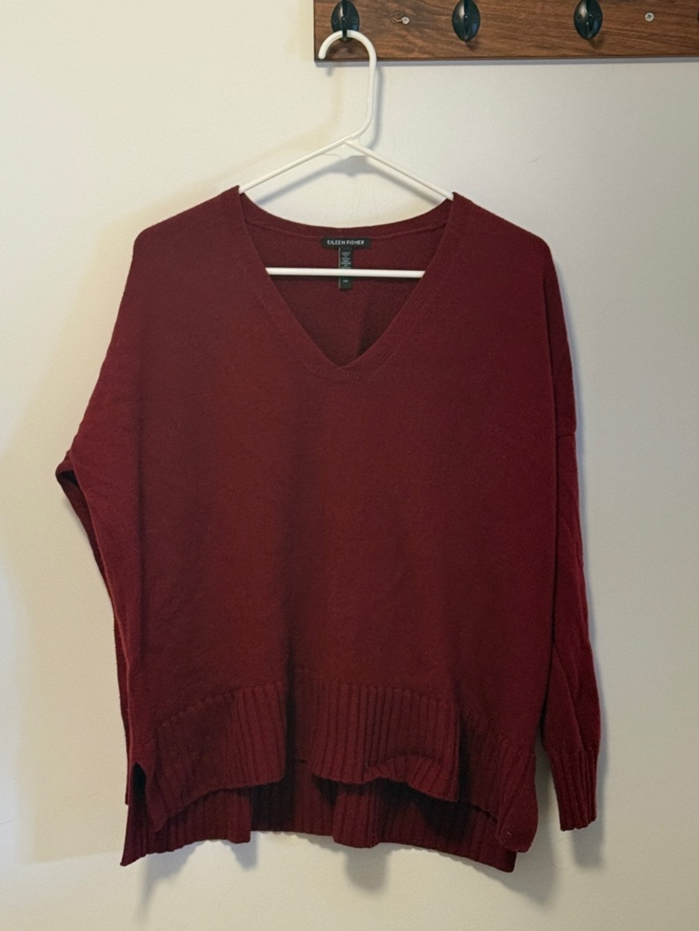Eileen Fisher V-Neck Sweater - Burgundy